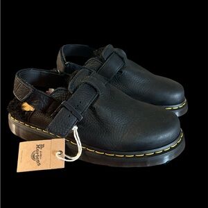 Size 10 - Mens Dr Martens Jorge II Black Faux Fur Sling Back Mules Shoes